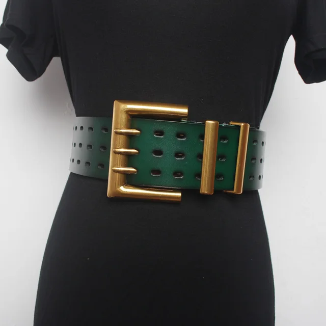 New Genuine Leather Belt Female Vintage Metal Buckle Wide Leather Waistband Women Belt Lady - Image 4