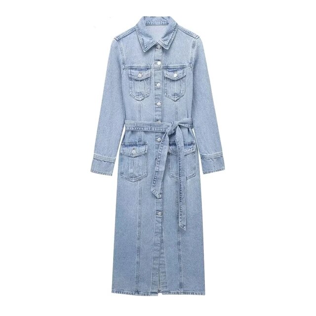 Denim Split Shirt Dresss women's dresses