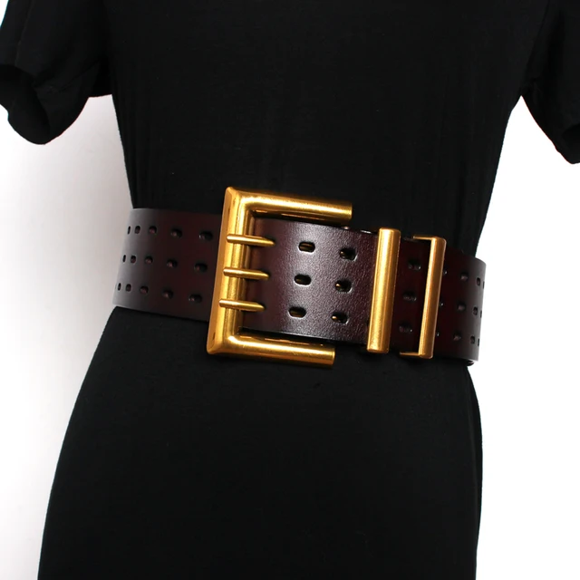 New Genuine Leather Belt Female Vintage Metal Buckle Wide Leather Waistband Women Belt Lady - Image 7