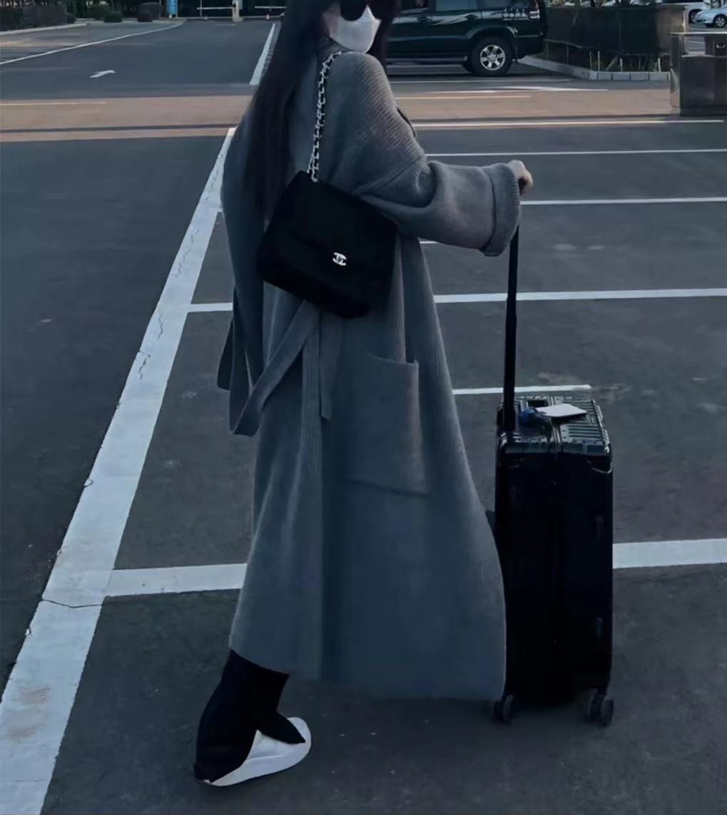 Big Lapel Loose Knitted Cardigan Sweaters For Women - Image 8