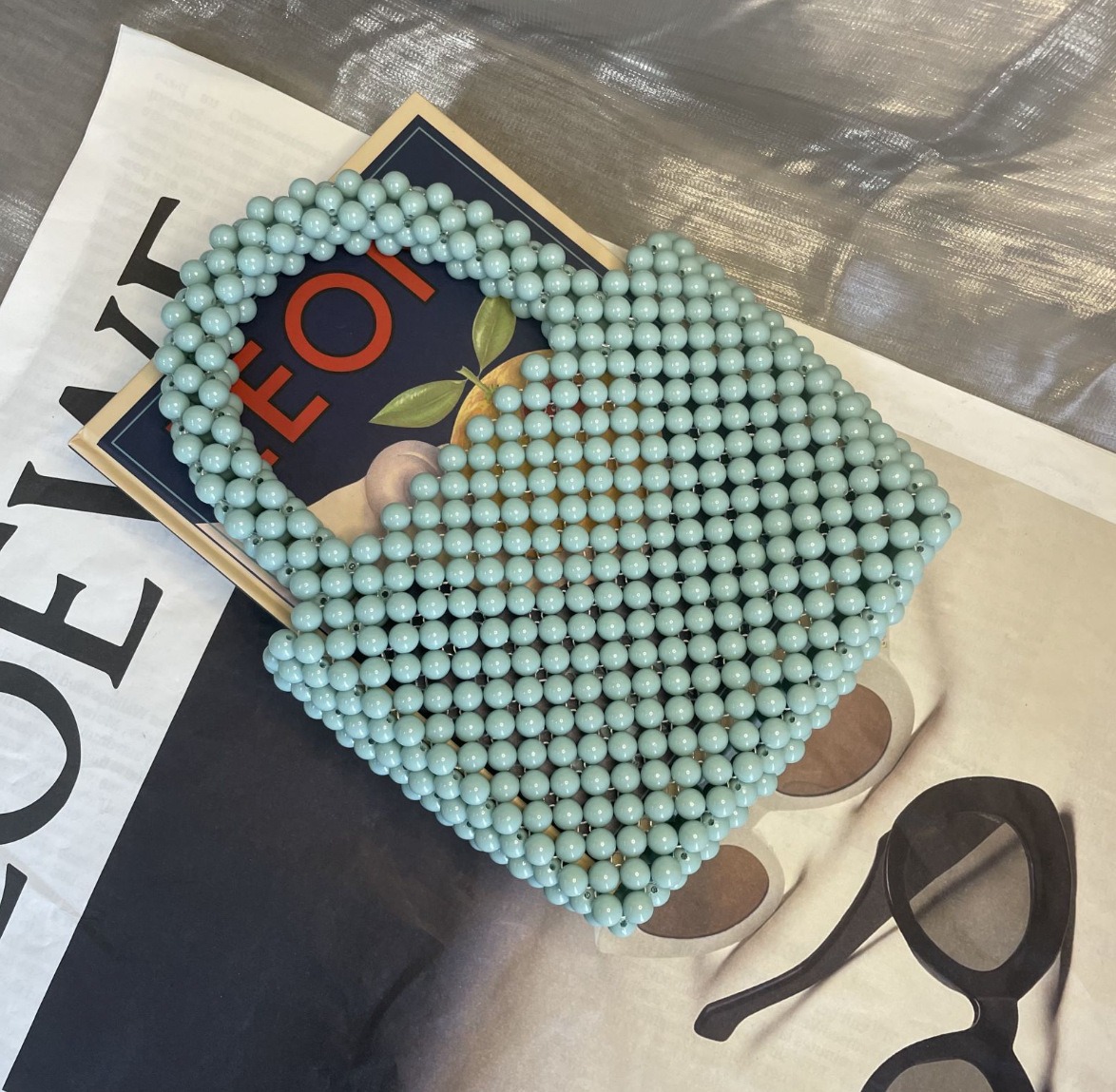 Beaded Bags Fashion Solid Color Beaded Handbags - Image 5