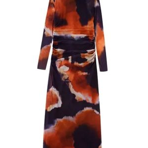 Vintage Long Sleeve Side Zipper Female Dresses