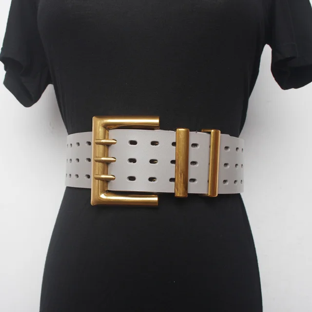 New Genuine Leather Belt Female Vintage Metal Buckle Wide Leather Waistband Women Belt Lady - Image 6