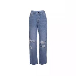 High waisted ripped jeans for women