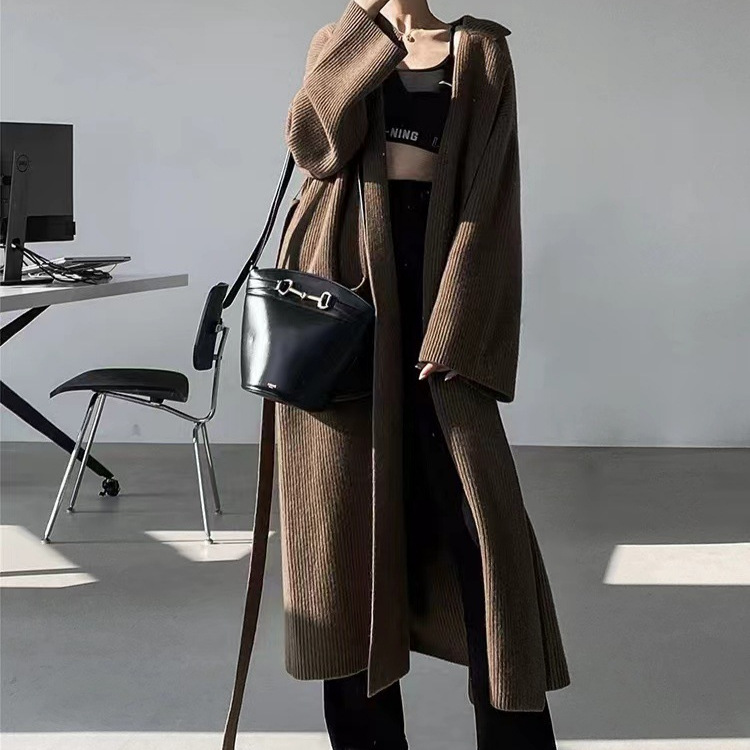 Big Lapel Loose Knitted Cardigan Sweaters For Women - Image 2