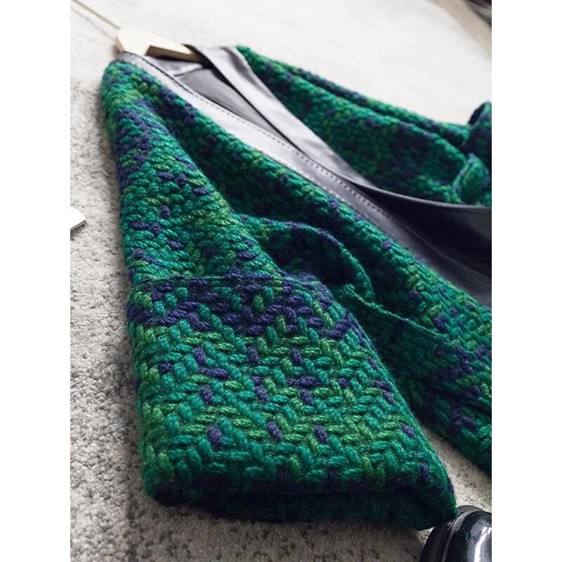 Knitted Patchwork Top Jackets Women - Image 3