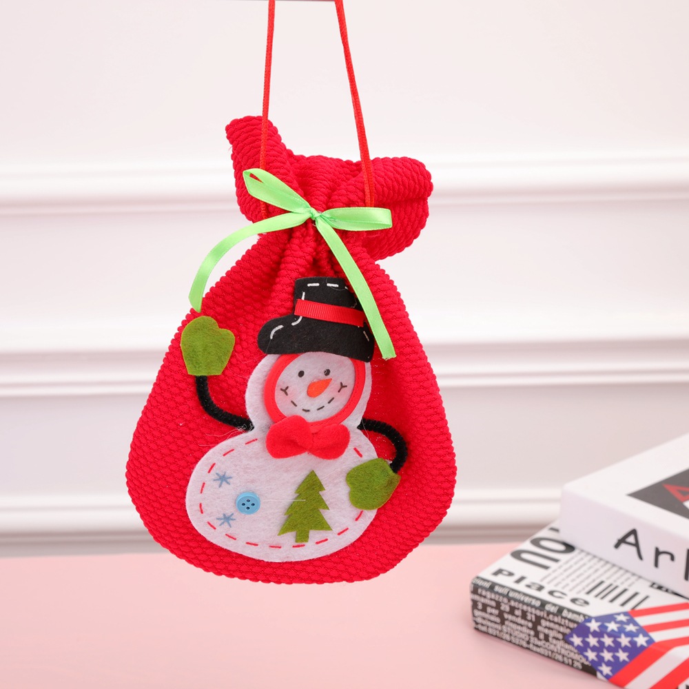 Christmas gift bag 3D Christmas snowman candy bag gift bag - Image 4
